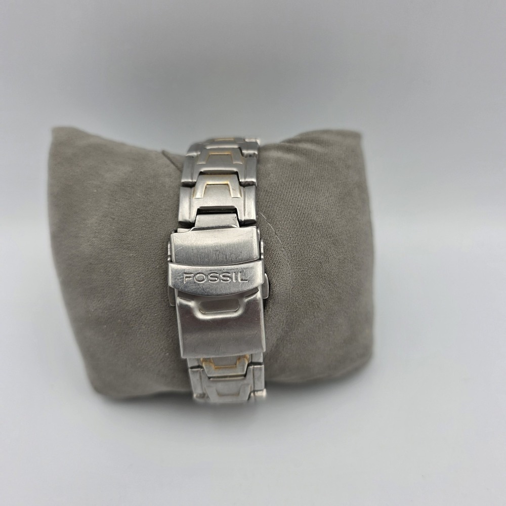 Fossil Blue AM3424 Two-Tone Silver & Gold 8.5" Men's Watch 100 Meters 36mm Case - Picture 3 of 5